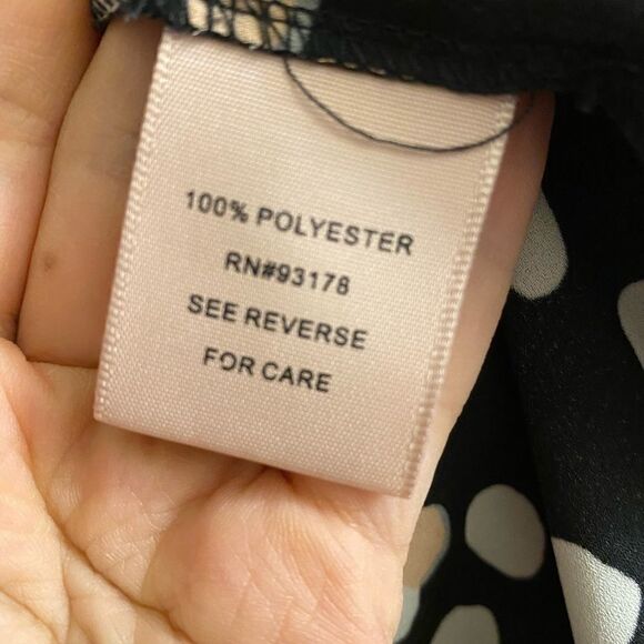 PHILOSOPHY black print Sheer Flowy Blouse Top cuffed sleeves XS - Picture 10 of 11